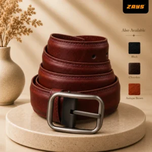 Zays Handcrafted Genuine Leather Belt for Men – Premium Quality, Adjustable, Stylish & Durable - BC109