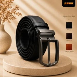 Zays Handcrafted Genuine Leather Belt for Men – Premium Quality, Adjustable, Stylish & Durable (BC102-R)