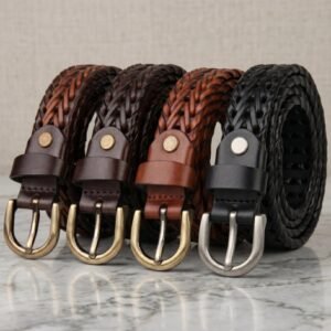 Alternative view of Zays Handcrafted Genuine Leather Belt for Unisex – Premium Quality, Adjustable, Stylish & Durable (WB101-104)