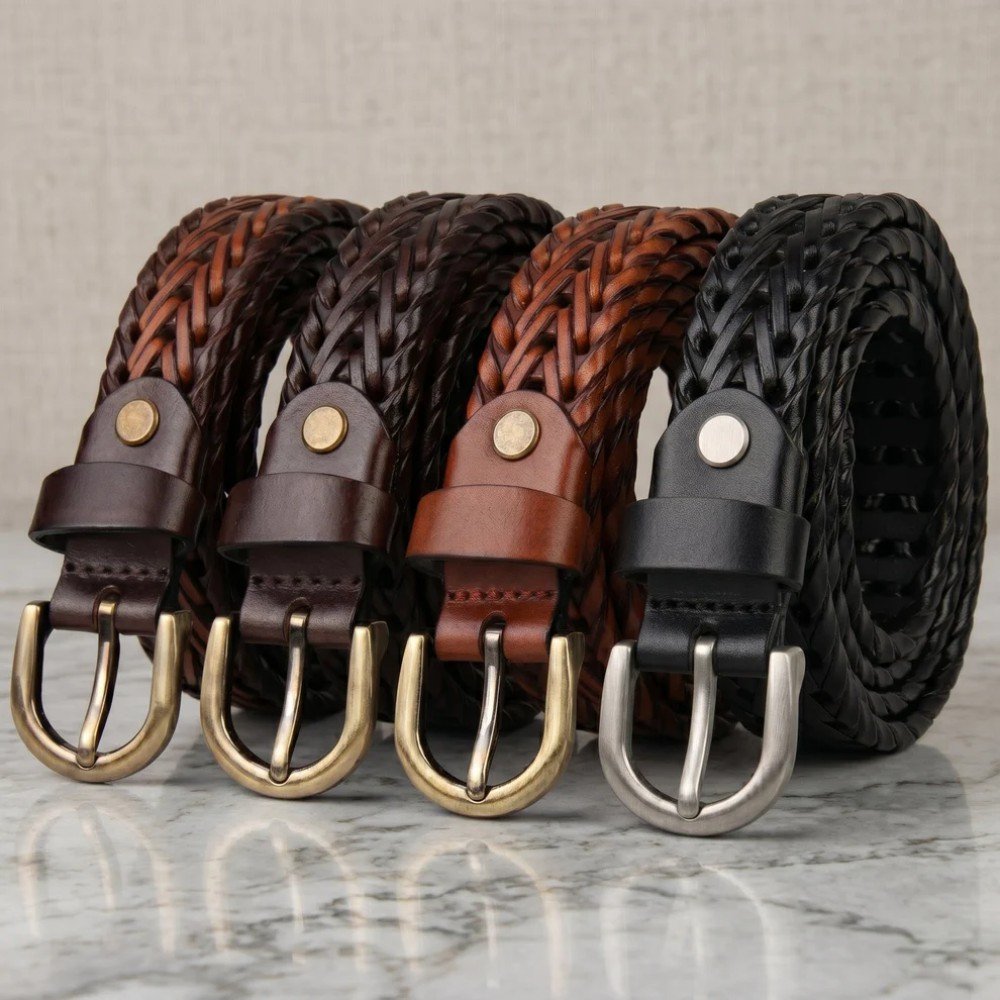Zays Handcrafted Genuine Leather Belt for Unisex – Premium Quality, Adjustable, Stylish & Durable (WB101-104) - Image 2