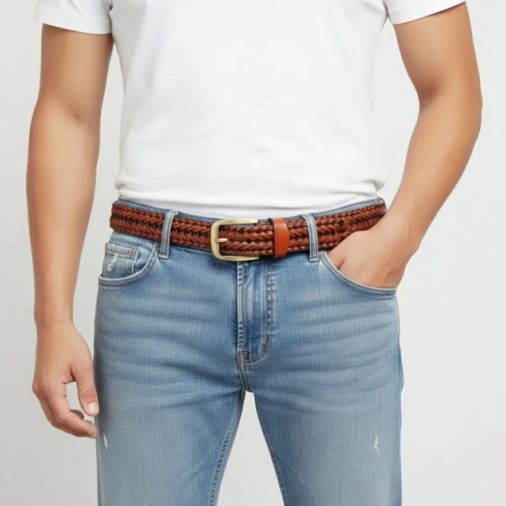 Zays Handcrafted Genuine Leather Belt for Men – Premium Quality, Adjustable, Stylish & Durable - (MB143-146) - Image 2