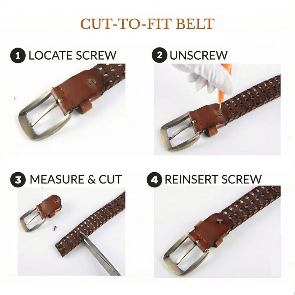 Zays Handcrafted Genuine Leather Belt for Unisex – Premium Quality, Adjustable, Stylish & Durable (WB101-104) - Image 8