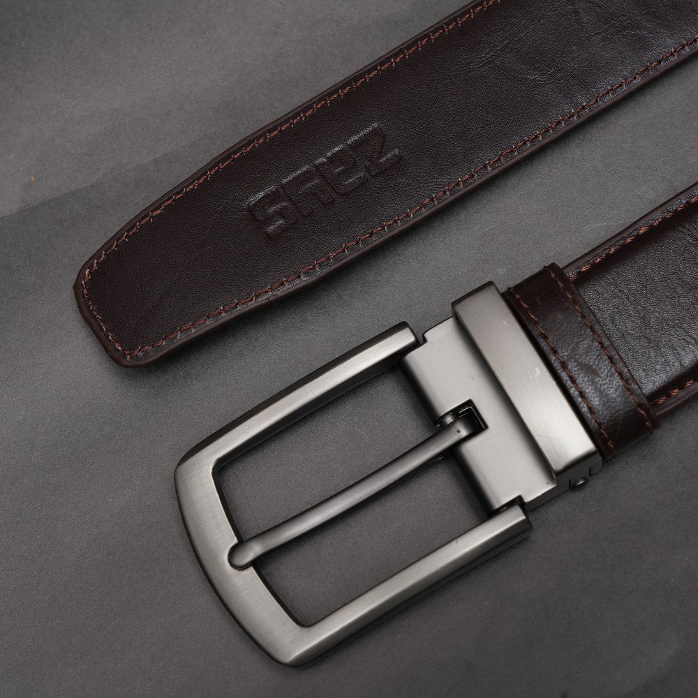 Zays Handcrafted Genuine Leather Belt for Men – Premium Quality, Adjustable, Stylish & Durable (BC103-R) - Image 3