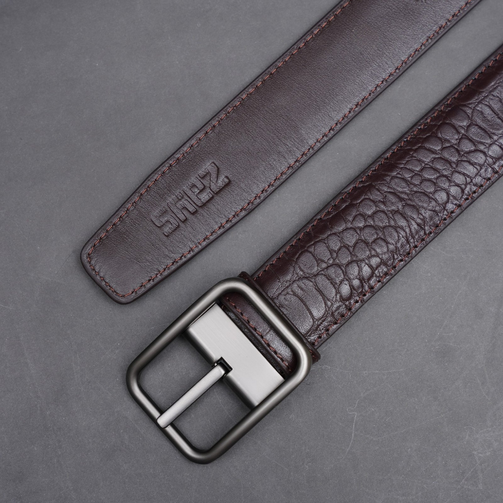 Zays Handcrafted Genuine Leather Belt for Men – Premium Quality, Adjustable, Stylish & Durable - BC109 - Image 11