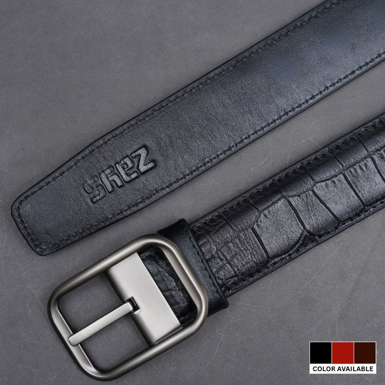 Zays Handcrafted Genuine Leather Belt for Men – Premium Quality, Adjustable, Stylish & Durable - BC109