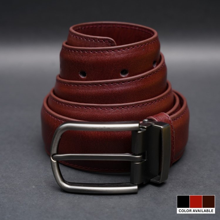 Zays Handcrafted Genuine Leather Belt for Men – Premium Quality, Adjustable, Stylish & Durable (BC102-L)