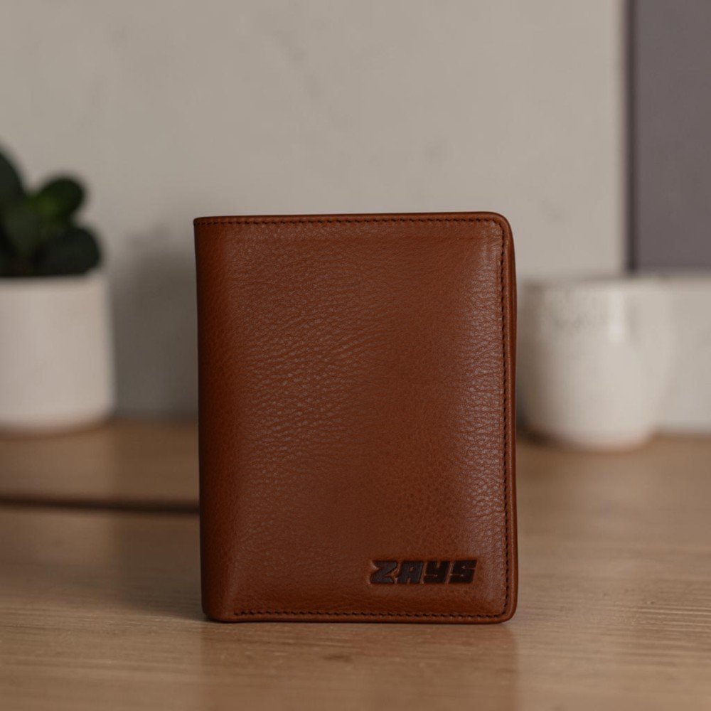 Zays Handcrafted Premium Leather Bifold Short Wallet - W107 - Image 23