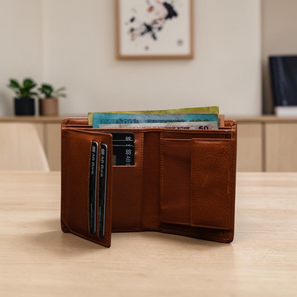 Zays Handcrafted Premium Leather Bifold Short Wallet - W107 - Image 25