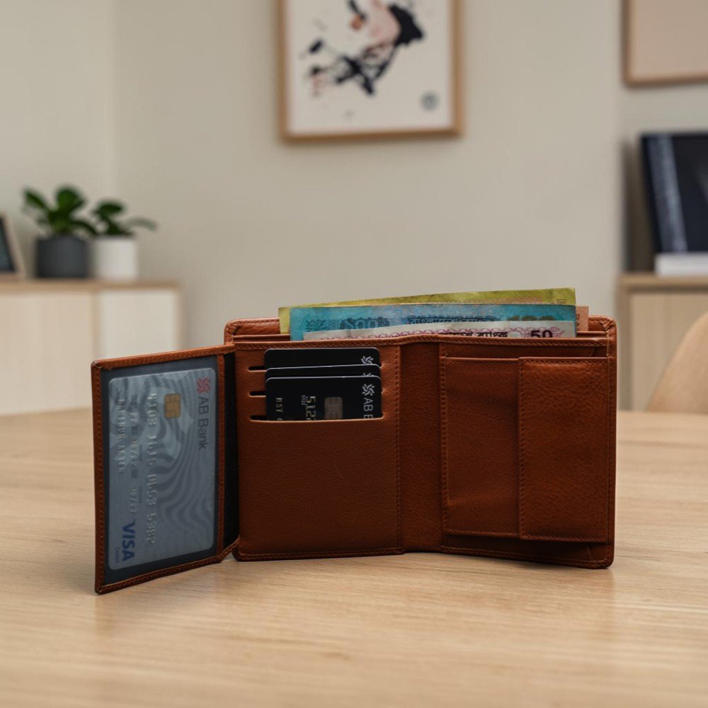 Zays Handcrafted Premium Leather Bifold Short Wallet - W107 - Image 26