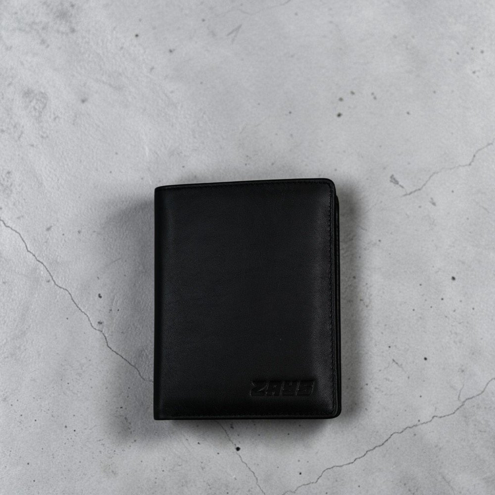 Zays Handcrafted Oil Pull Up Premium Leather Bifold Short Wallet (SW115-Black) - Image 6