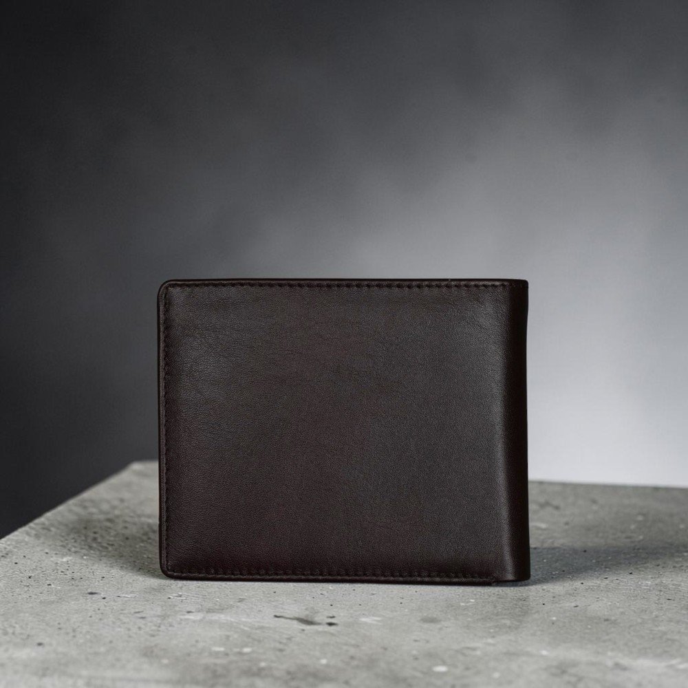 Zays Handcrafted Premium Leather Bifold Short Wallet (SW148-Chocolate) - Image 4