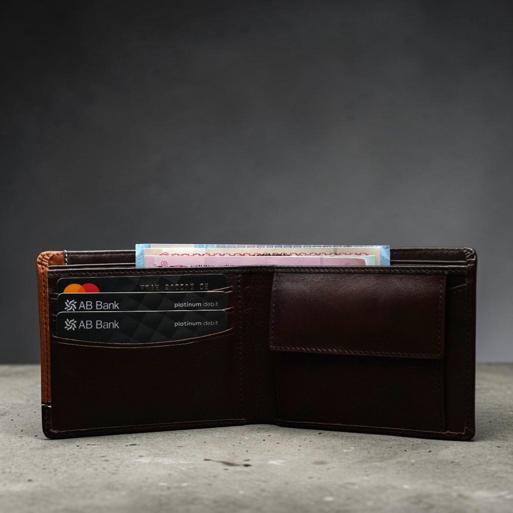 Zays Handcrafted Premium Leather Bifold Short Wallet (SW148-Chocolate) - Image 2