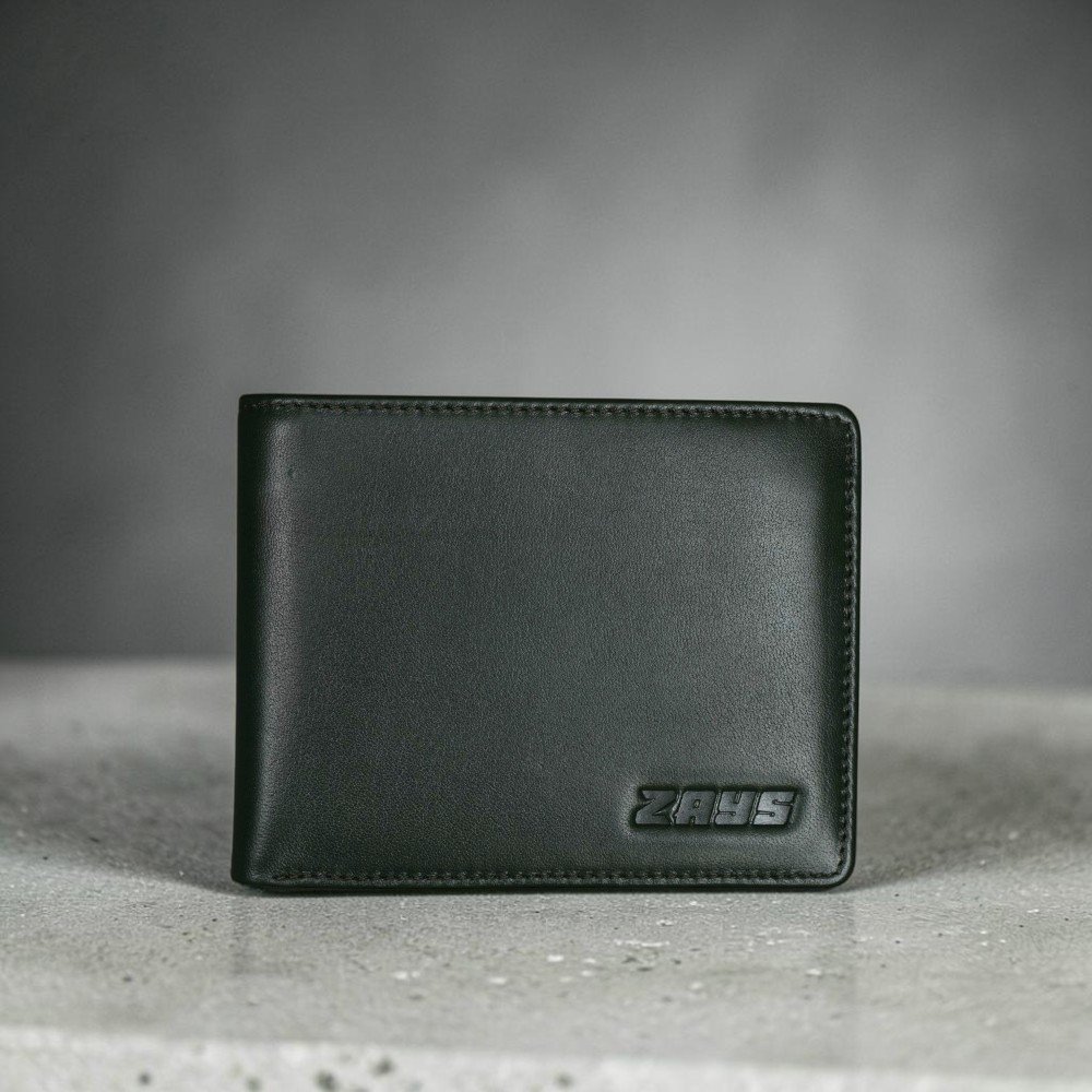 Zays Handcrafted Premium Leather Bifold Short Wallet (SW141-Green) - Image 2