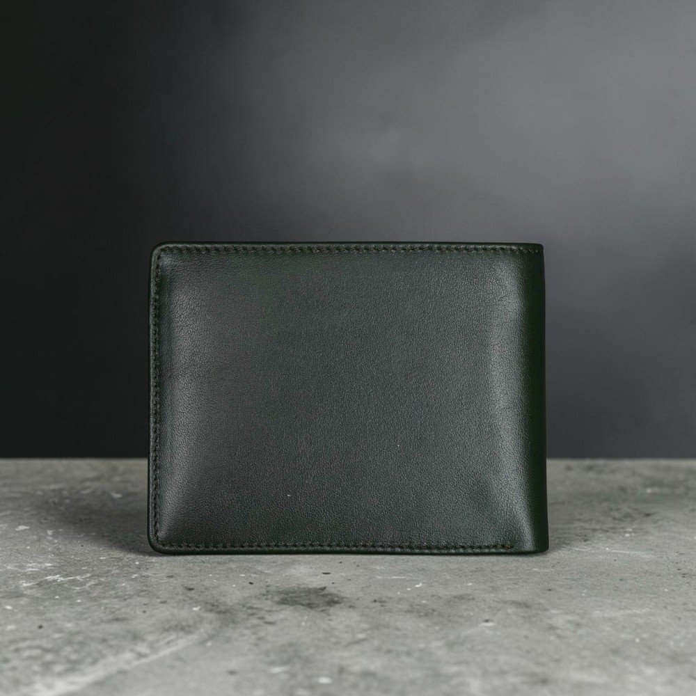 Zays Handcrafted Premium Leather Bifold Short Wallet (SW141-Green) - Image 6