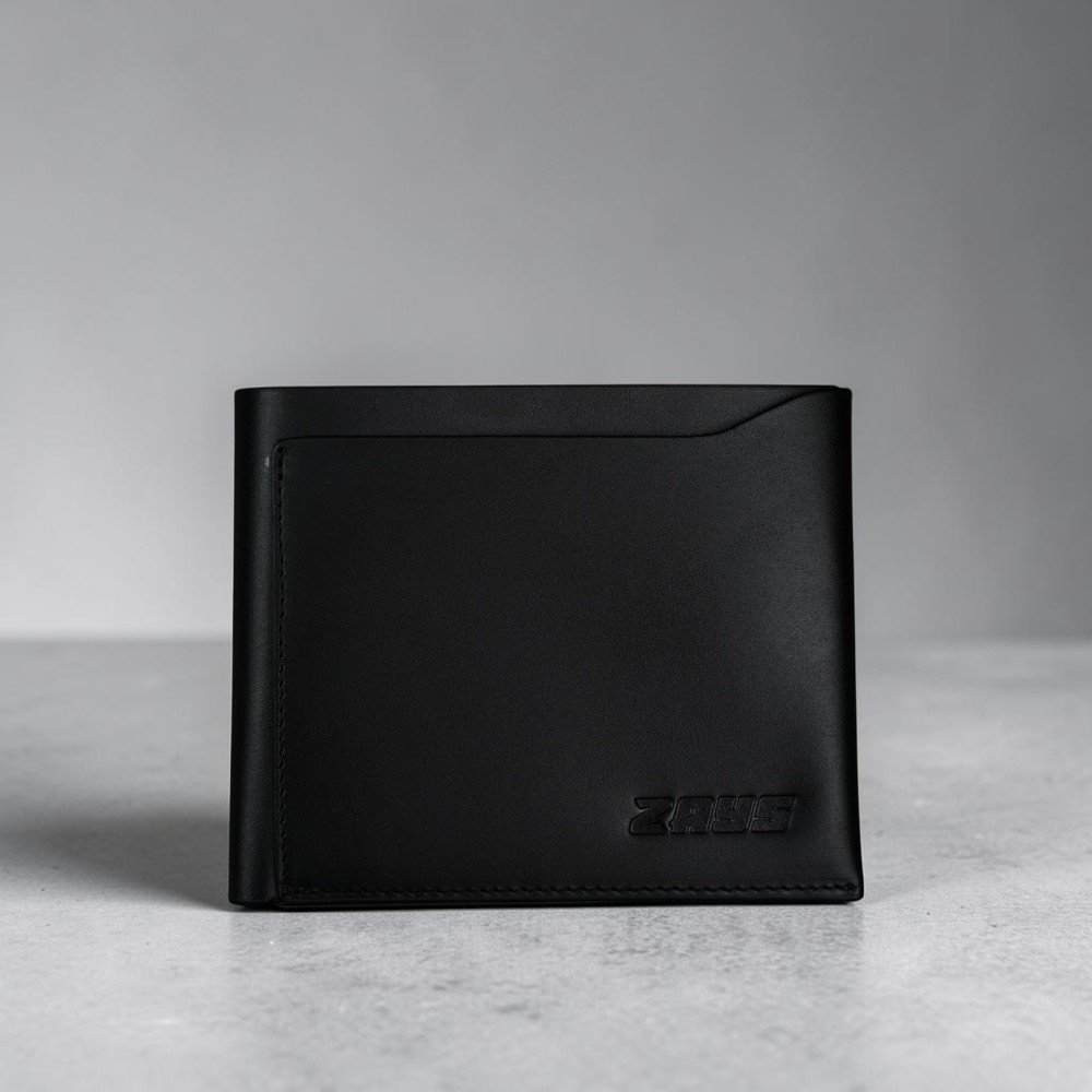 Zays Handcrafted Oil Pull Up Premium Leather Bifold Short Wallet (SW142-Black) - Image 6