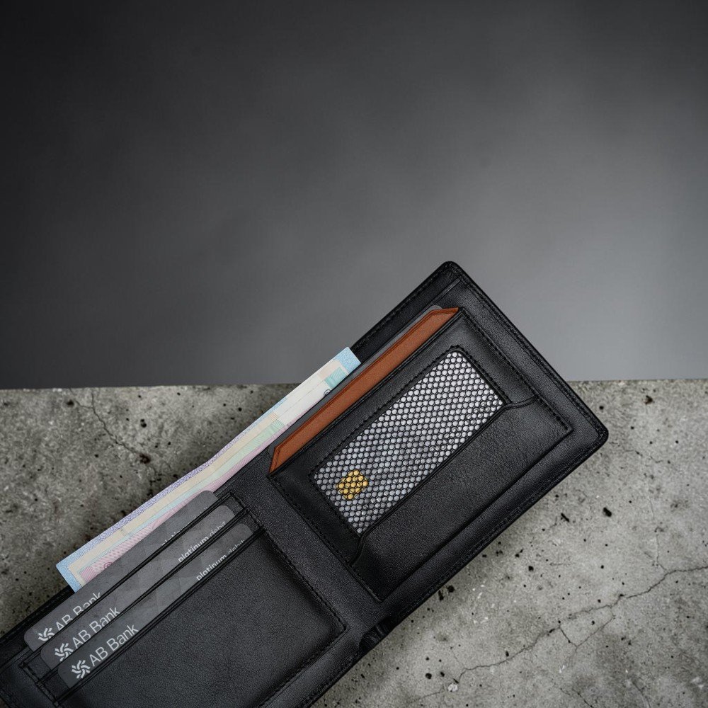 Zays Handcrafted Premium Leather Bifold Short Wallet (SW138-Black) - Image 4