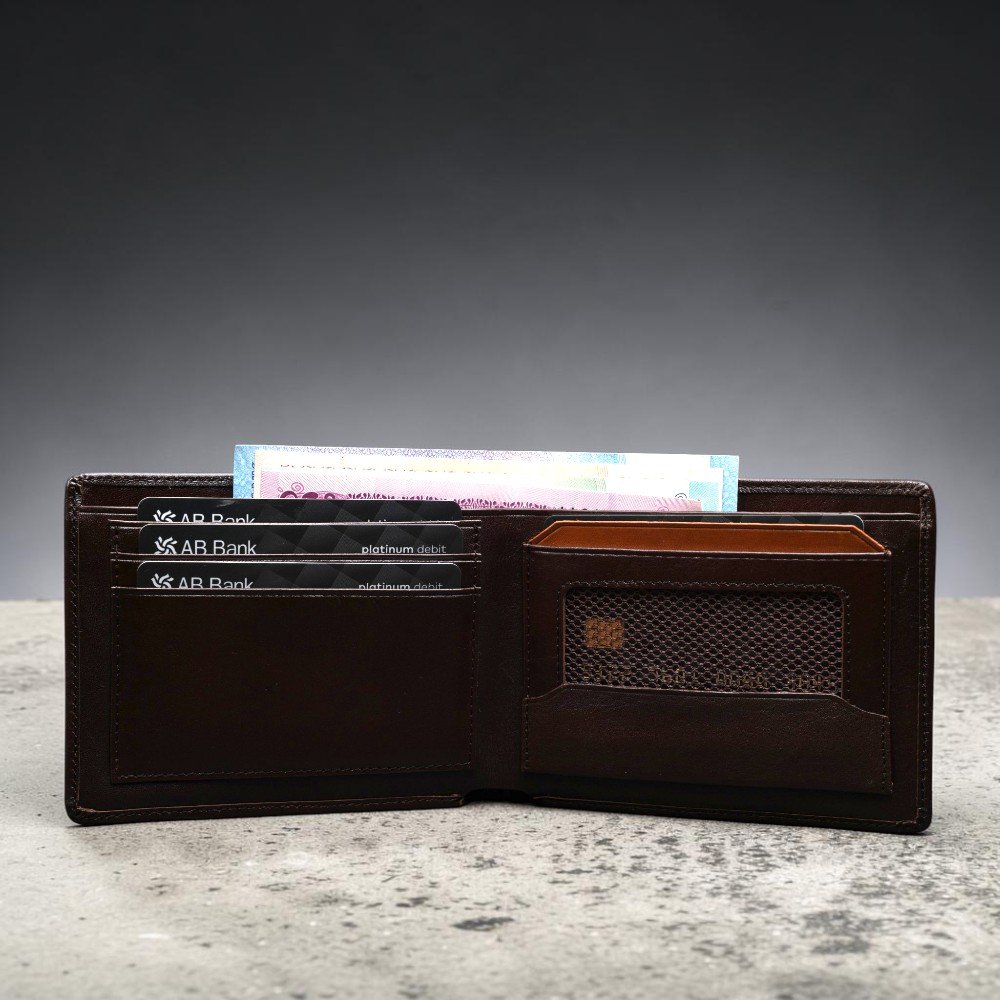 Zays Handcrafted Premium Leather Bifold Short Wallet (SW139-Chocolate) - Image 5