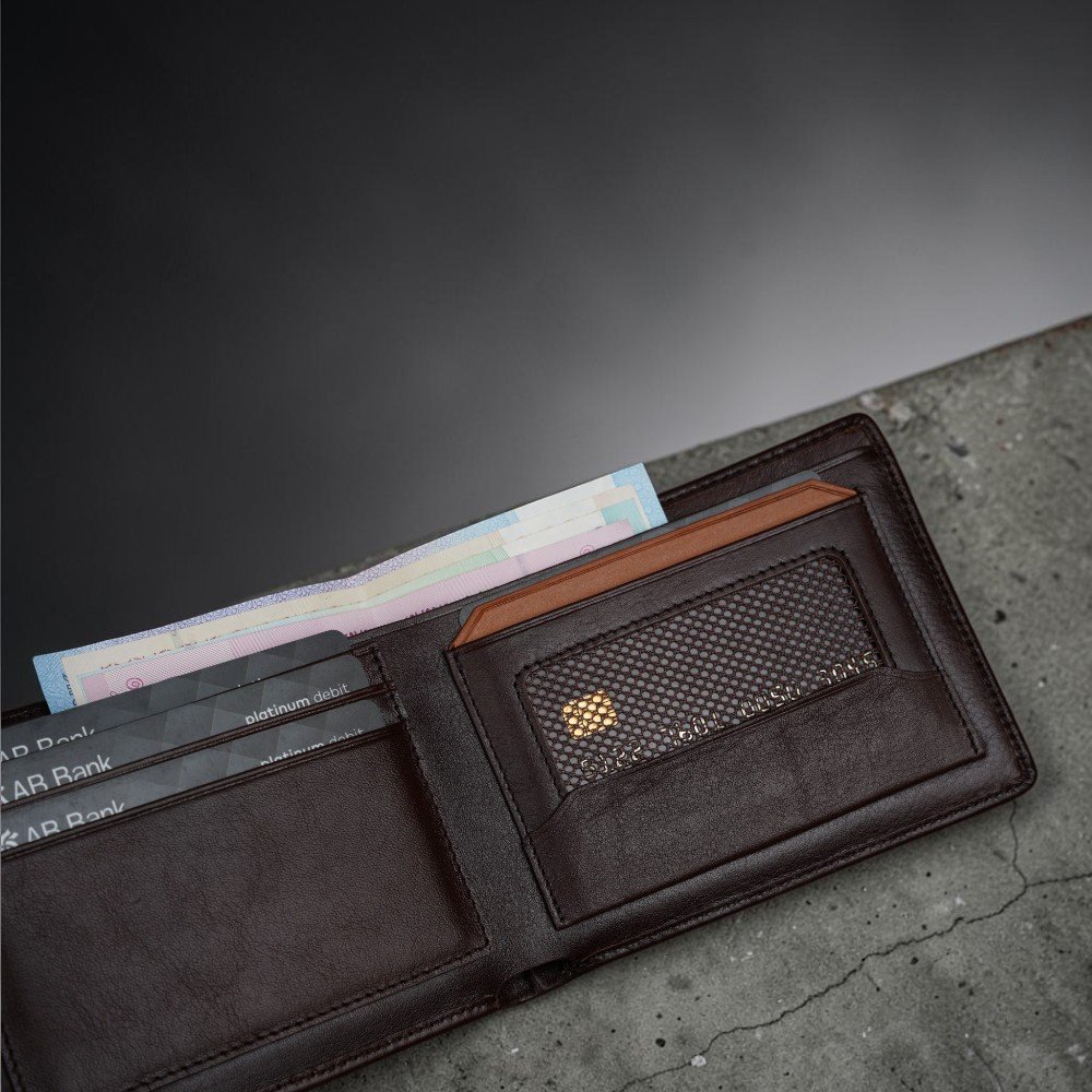 Zays Handcrafted Premium Leather Bifold Short Wallet (SW139-Chocolate) - Image 3