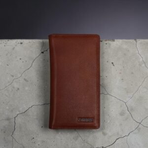 Zays Handcrafted Premium Eco-Friendly Leather Long Wallet for Mobile and Many things (LW114-Brown)