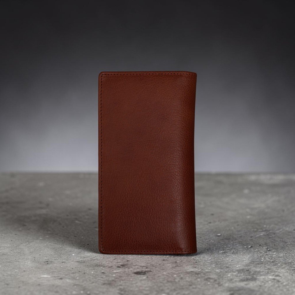 Zays Handcrafted Premium Eco-Friendly Leather Long Wallet for Mobile and Many things (LW114-Brown) - Image 5