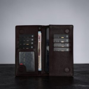 Alternative view of Zays Handcrafted Premium Eco-Friendly Leather Long Wallet for Mobile and Many things (LW113-Chocolate)
