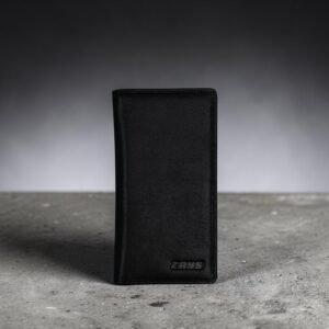 Zays Handcrafted Premium Eco-Friendly Leather Long Wallet for Mobile and Many things (LW112-Black)