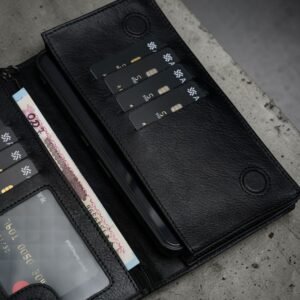 Alternative view of Zays Handcrafted Premium Eco-Friendly Leather Long Wallet for Mobile and Many things (LW112-Black)