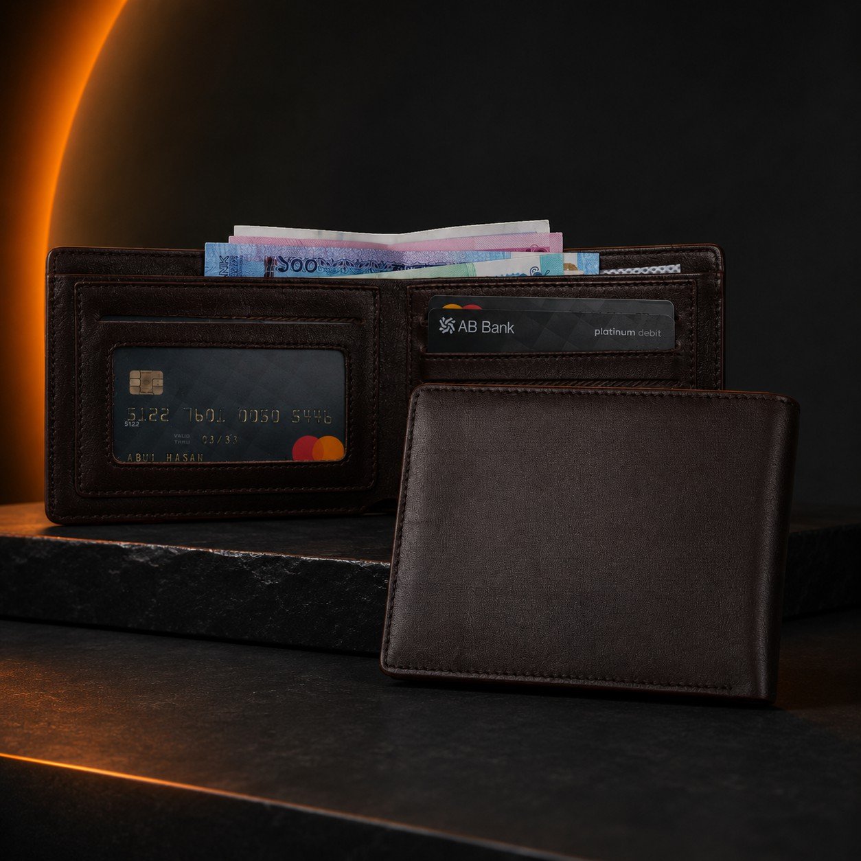 Zays Handcrafted Premium Leather Bifold Short Wallet (SW121-Chocolate) - Image 4