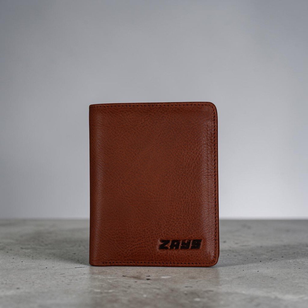 Zays Handcrafted Premium Leather Bifold Short Wallet (SW137-Brown) - Image 2