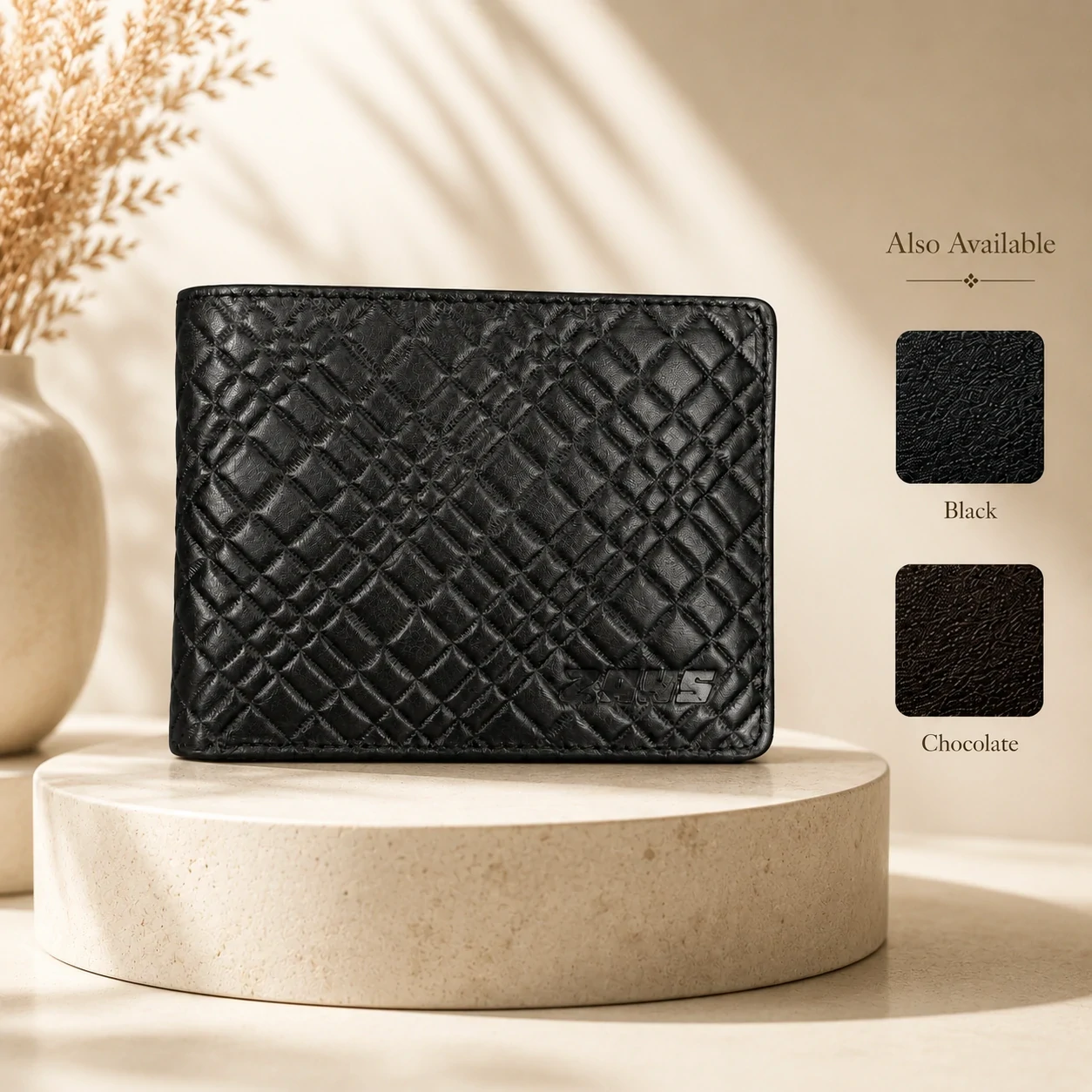Zays Handcrafted Premium Leather Bifold Short Wallet - W102