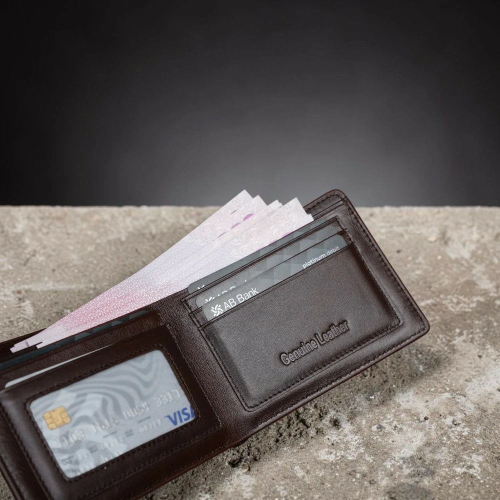 Zays Handcrafted Premium Leather Bifold Short Wallet - W102 - Image 14