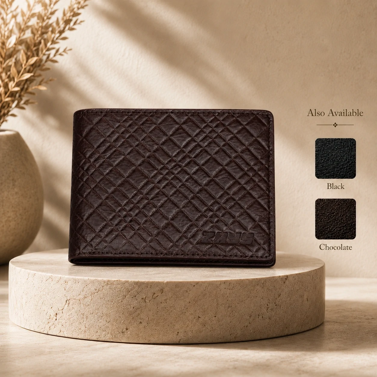 Zays Handcrafted Premium Leather Bifold Short Wallet - W102 - Image 10