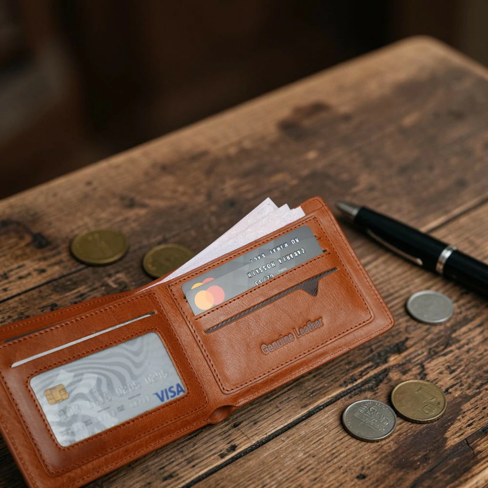 Zays Handcrafted Premium Leather Bifold Short Wallet - W103 - Image 20