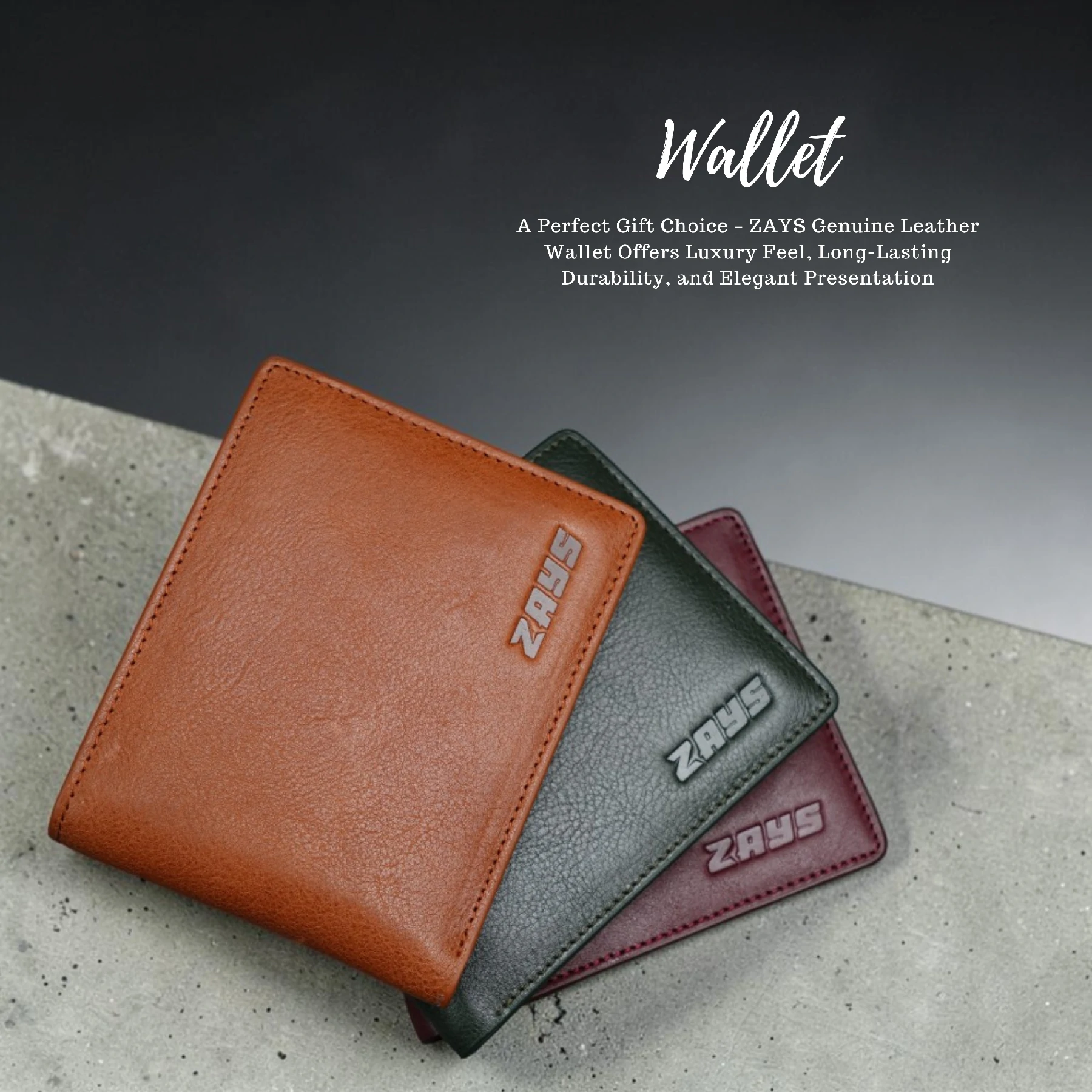 Zays Handcrafted Premium Leather Bifold Short Wallet - W103 - Image 15