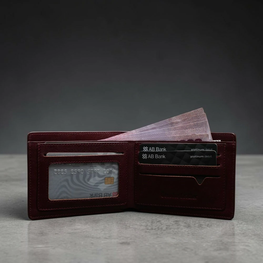 Zays Handcrafted Premium Leather Bifold Short Wallet - W103 - Image 14