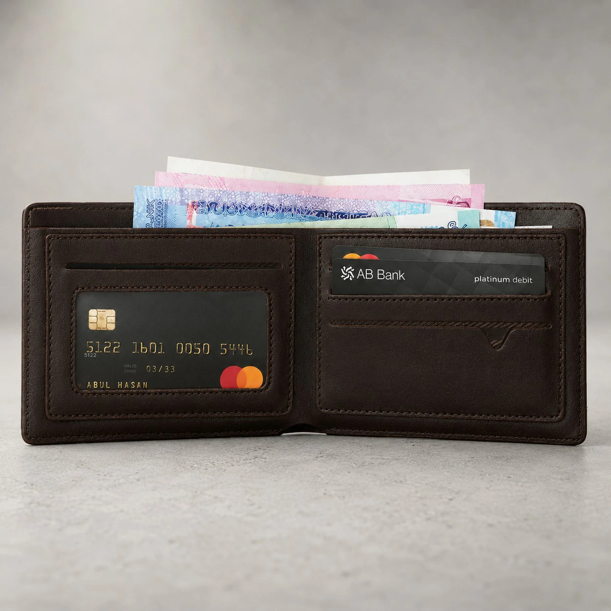 Zays Handcrafted Premium Leather Bifold Short Wallet - W103 - Image 13