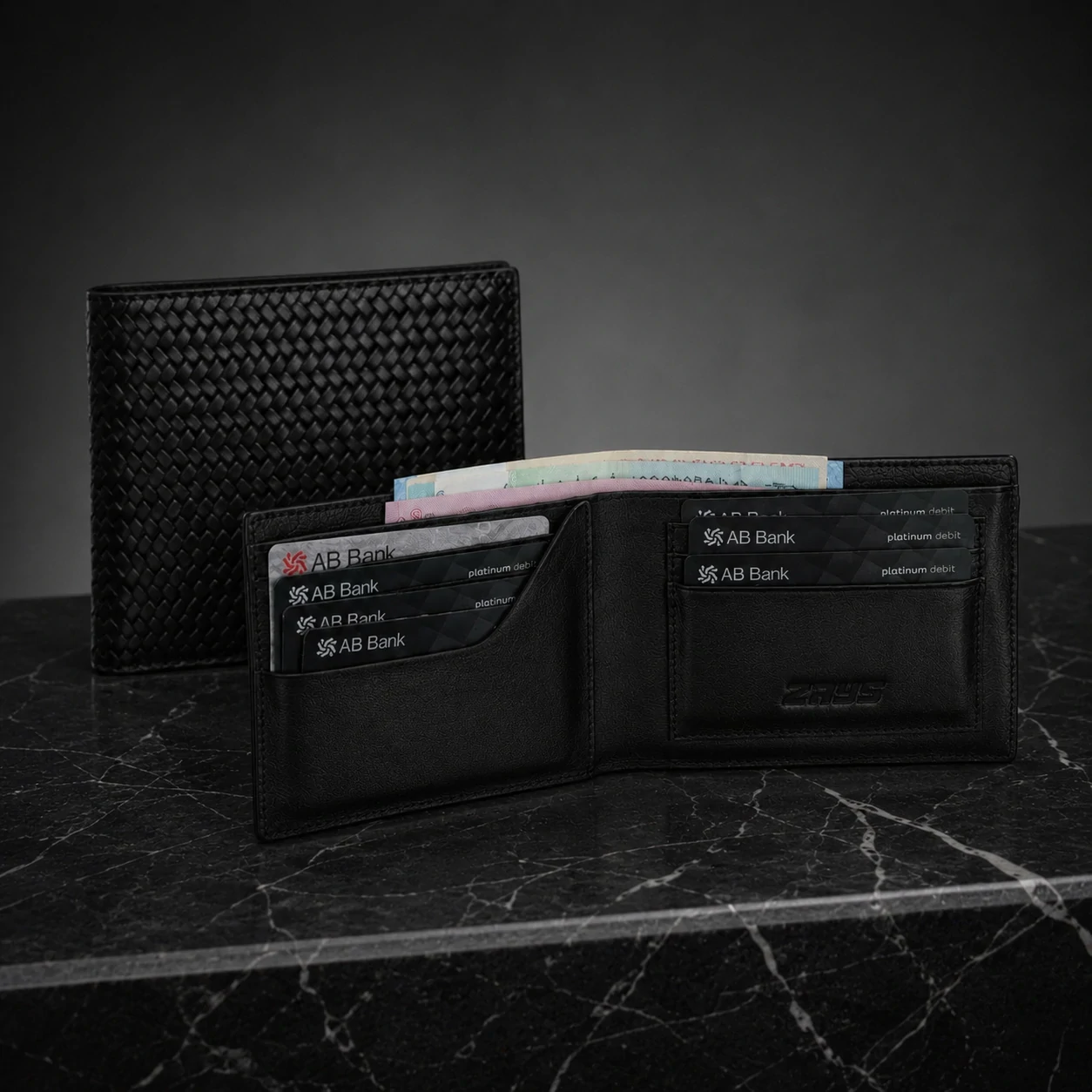 Zays Handcrafted Premium Leather Bifold Short Wallet - W104 - Image 3