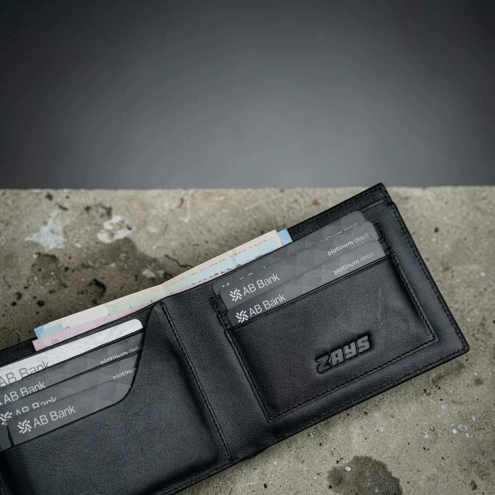 Zays Handcrafted Premium Leather Bifold Short Wallet - W104 - Image 12