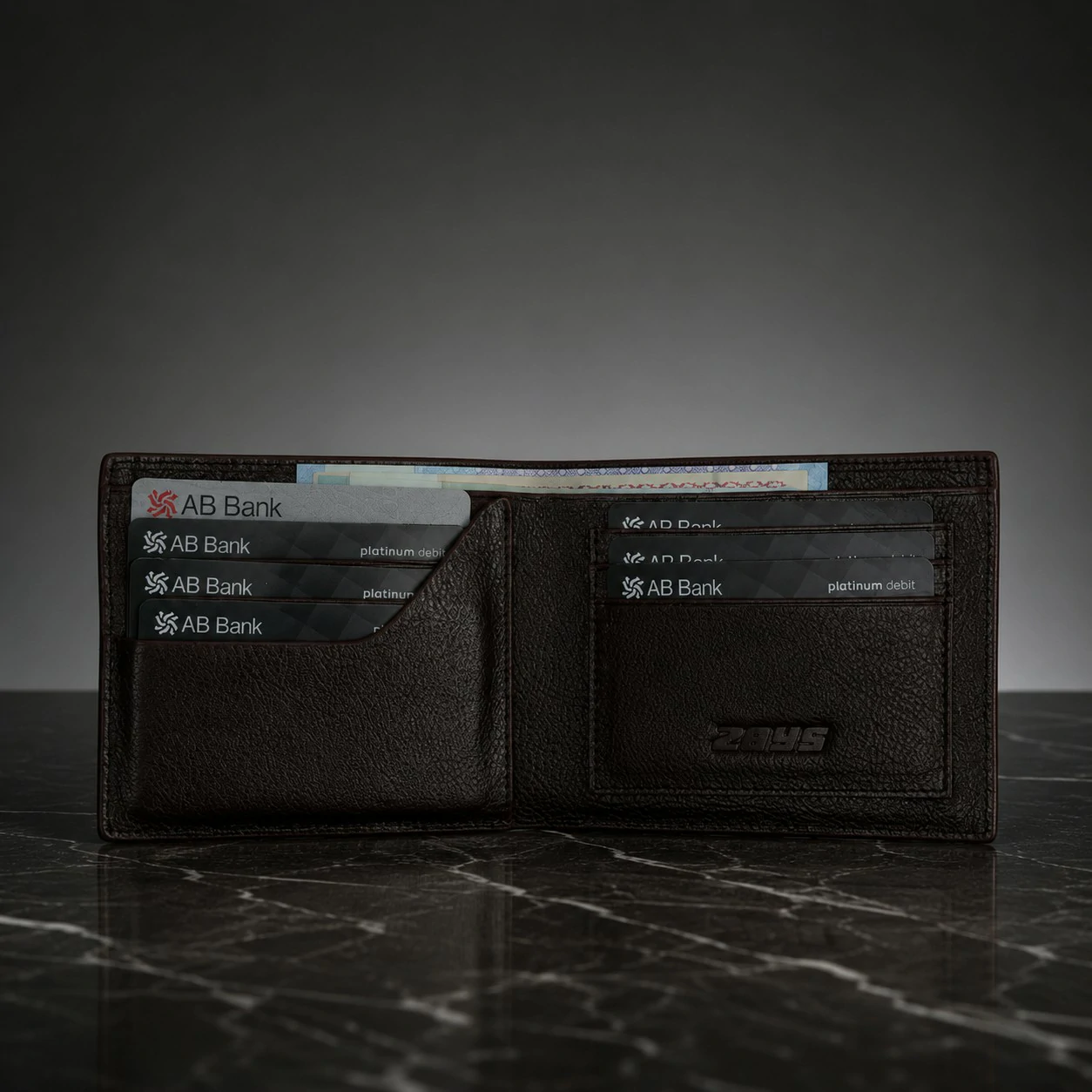 Zays Handcrafted Premium Leather Bifold Short Wallet - W104 - Image 5