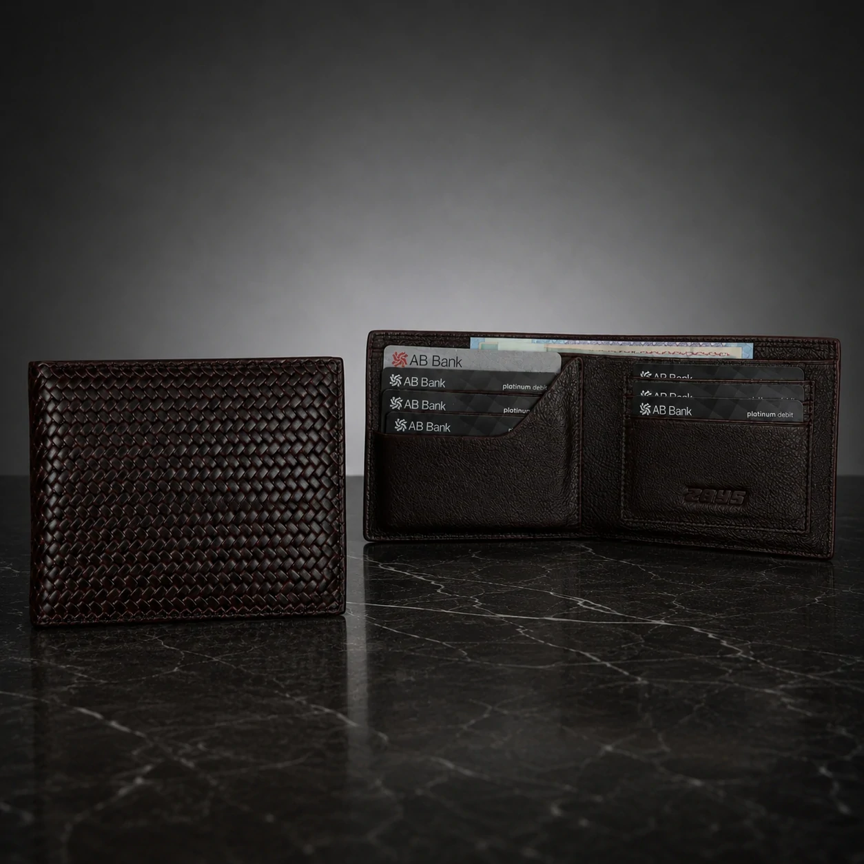 Zays Handcrafted Premium Leather Bifold Short Wallet - W104 - Image 2