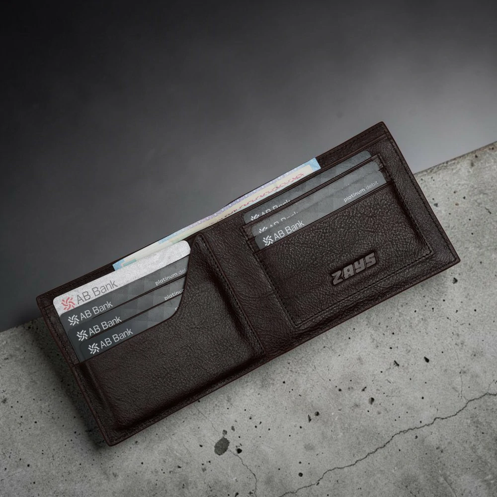 Zays Handcrafted Premium Leather Bifold Short Wallet - W104 - Image 7