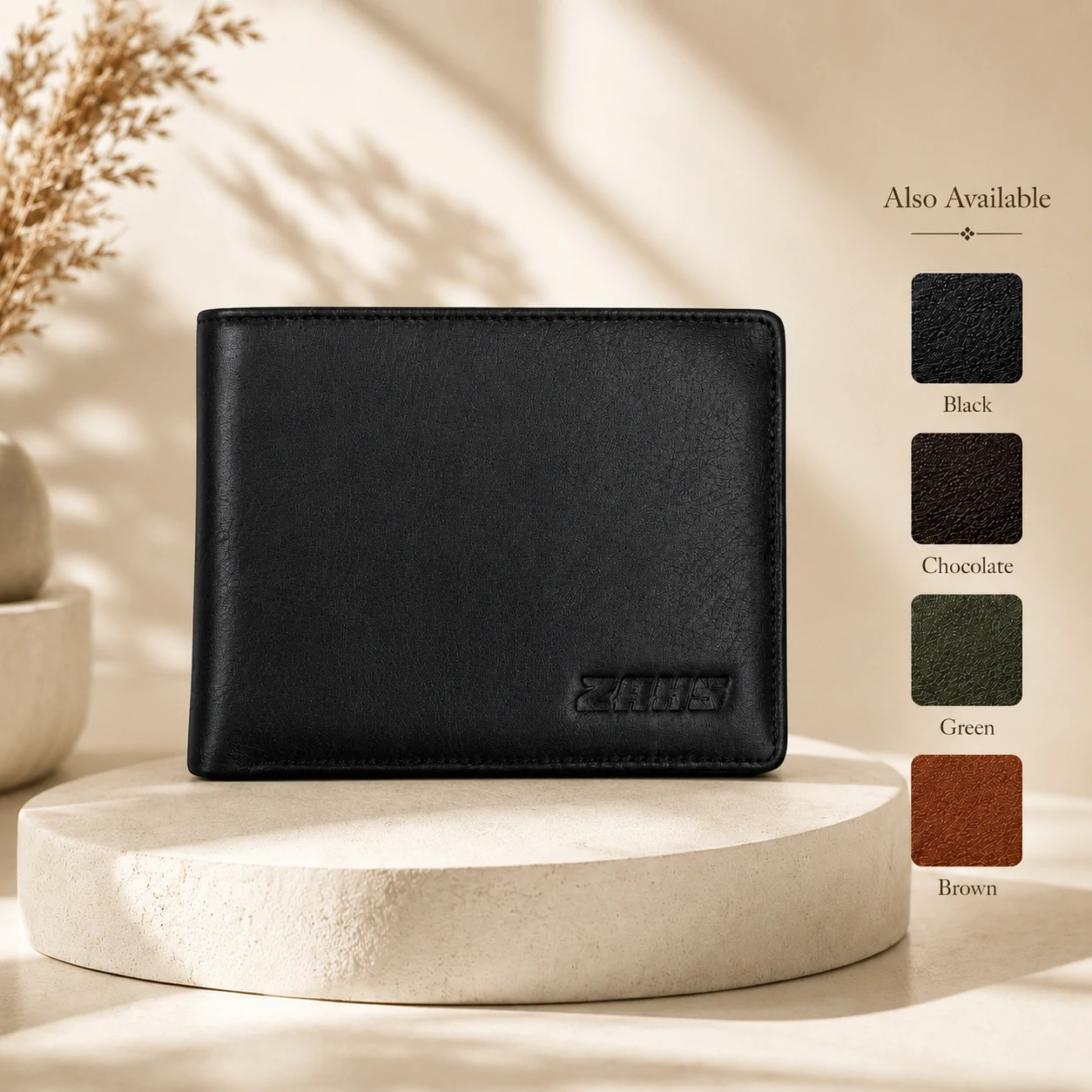 Zays Handcrafted Premium Leather Bifold Short Wallet - W105 - Image 15