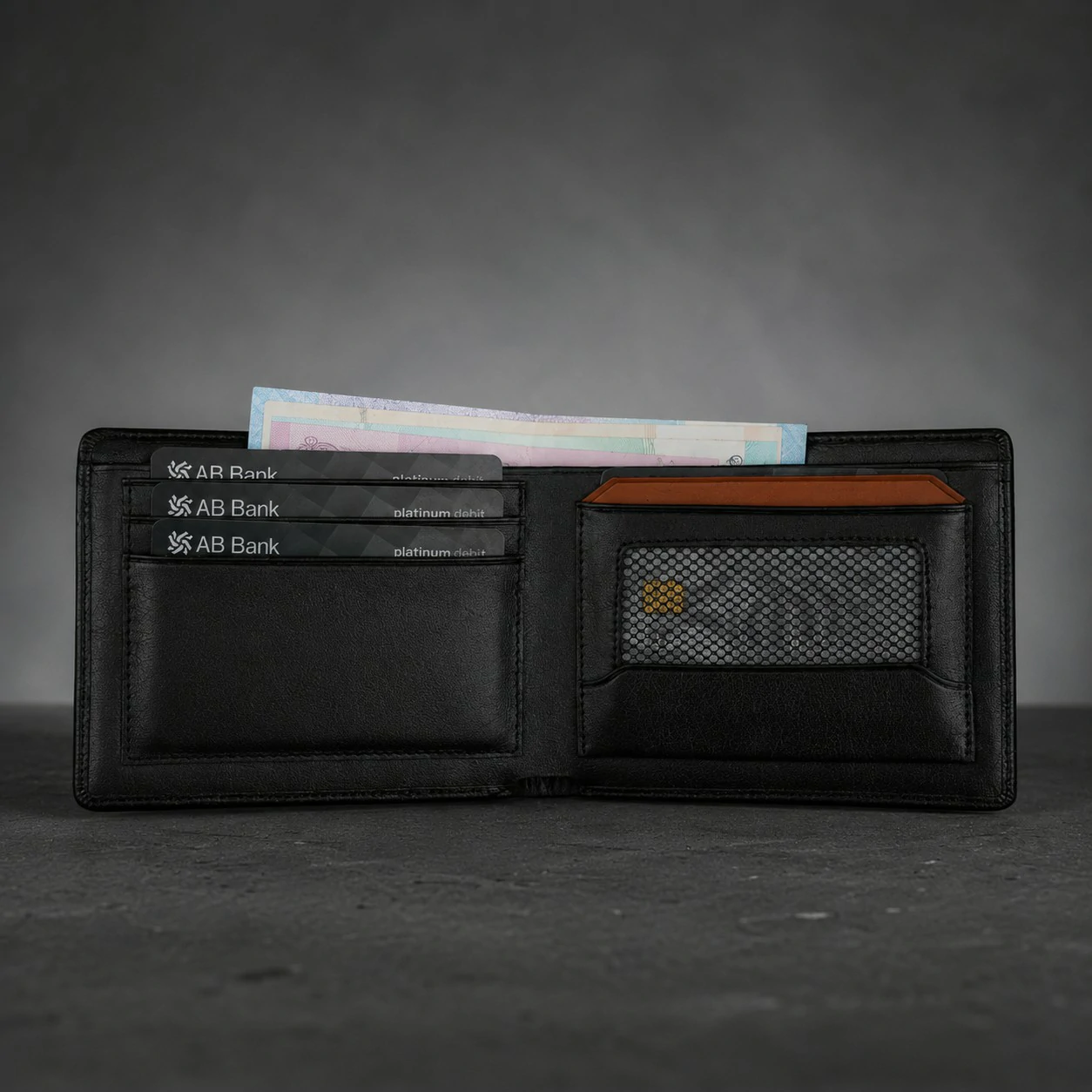 Zays Handcrafted Premium Leather Bifold Short Wallet - W105 - Image 11