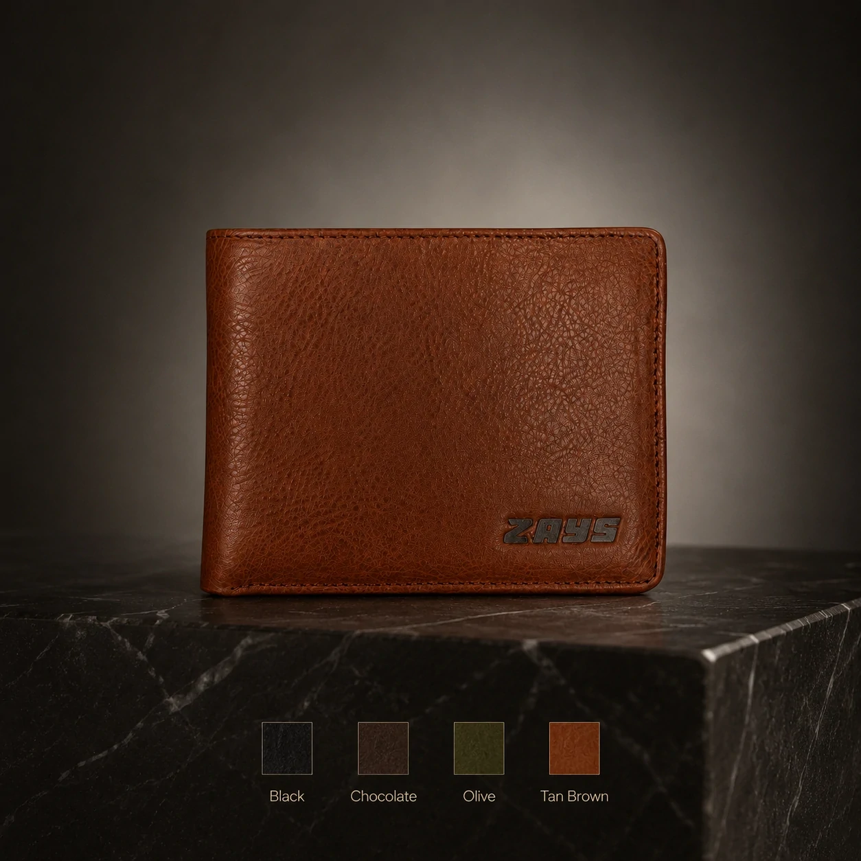 Zays Handcrafted Premium Leather Bifold Short Wallet - W105 - Image 17