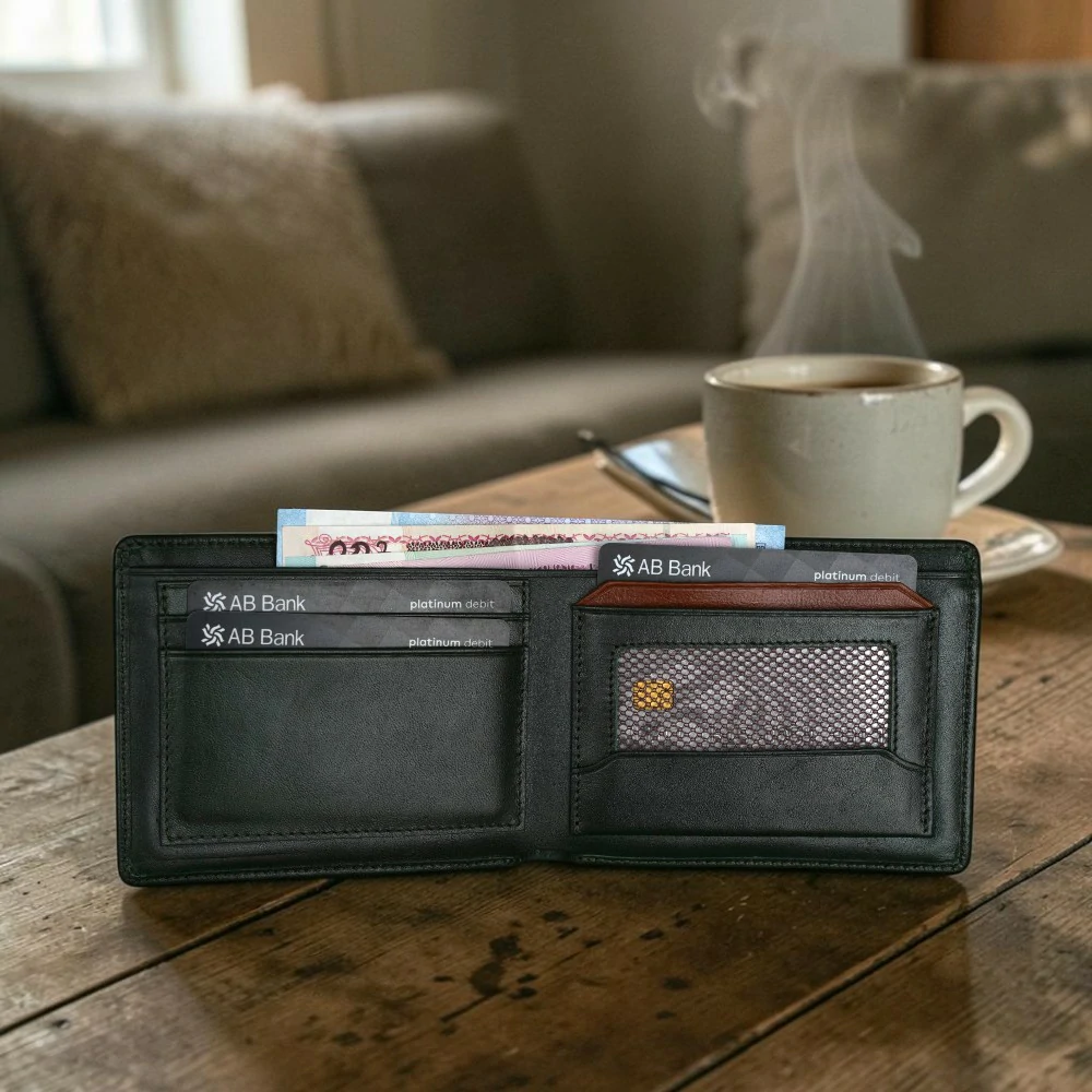 Zays Handcrafted Premium Leather Bifold Short Wallet - W105 - Image 22