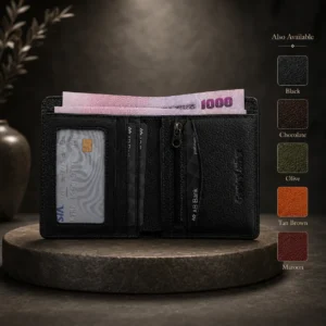Zays Handcrafted Premium Leather Bifold Short Wallet - W106