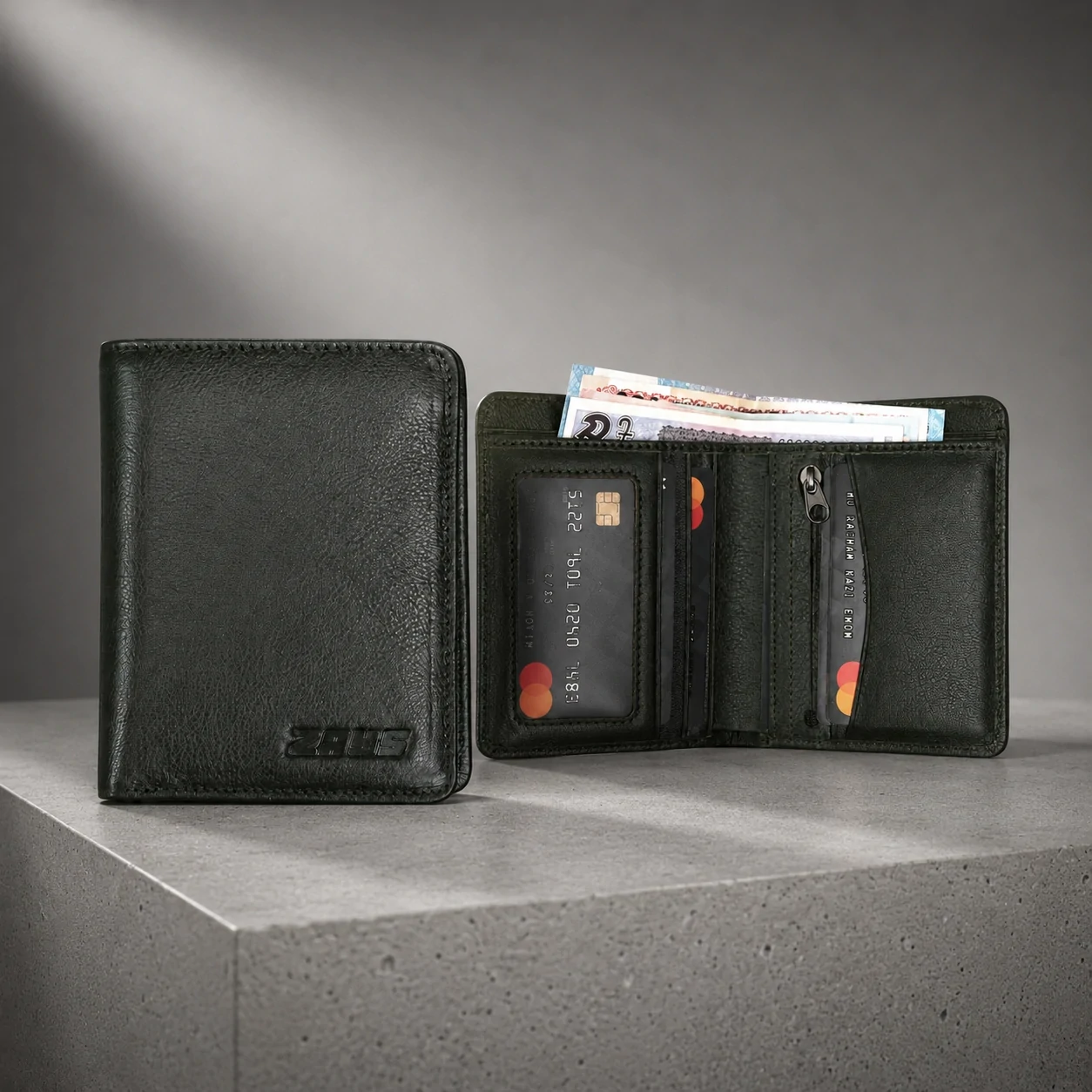 Zays Handcrafted Premium Leather Bifold Short Wallet - W106 - Image 4