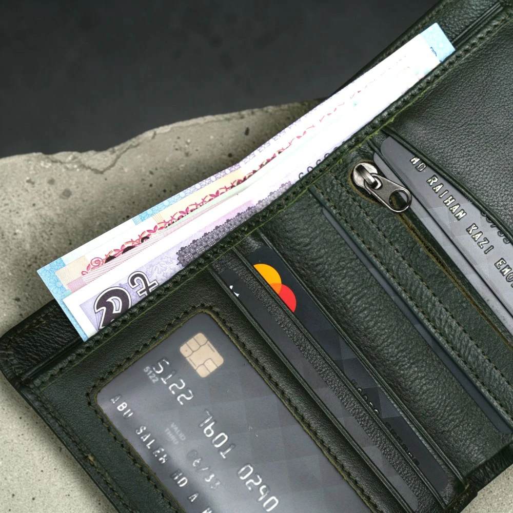 Zays Handcrafted Premium Leather Bifold Short Wallet - W106 - Image 19