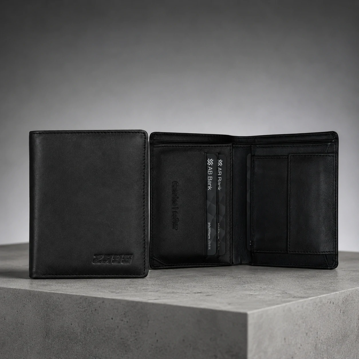 Zays Handcrafted Premium Leather Bifold Short Wallet - W107 - Image 14