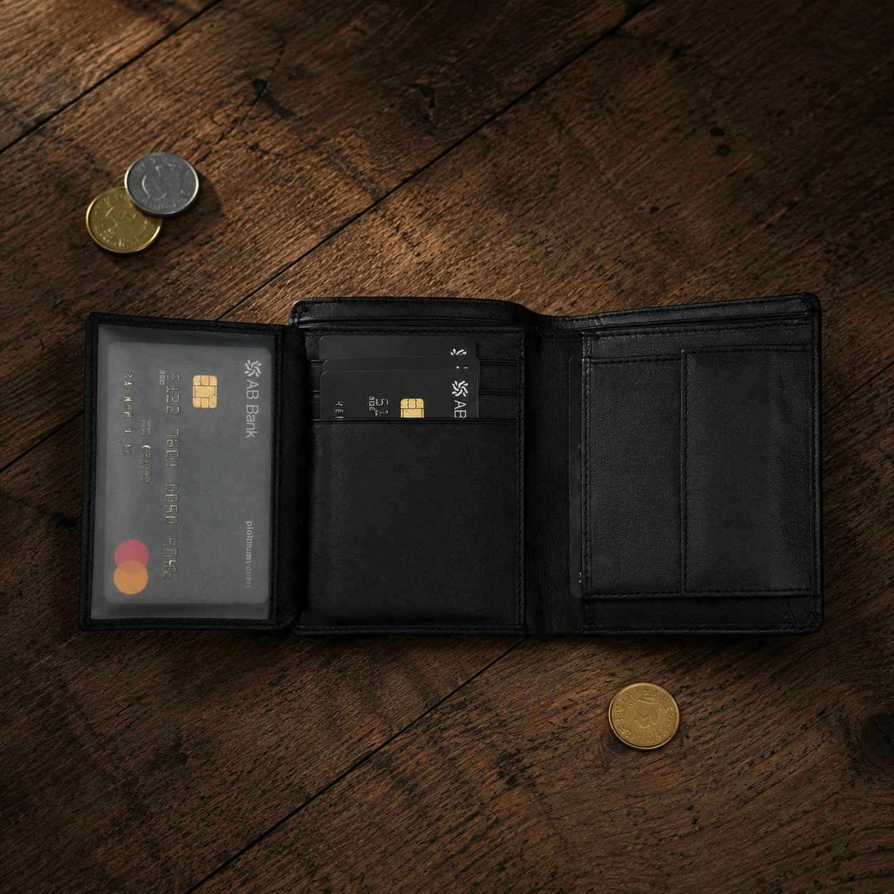 Zays Handcrafted Premium Leather Bifold Short Wallet - W107 - Image 9